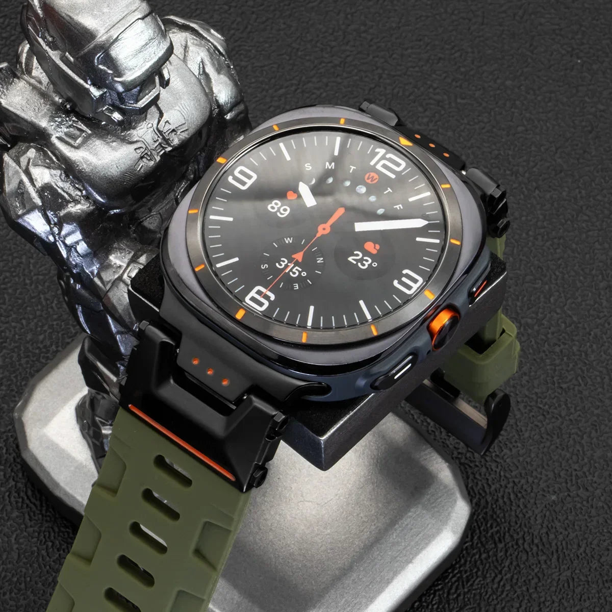 Soft Silicone Luxury Sport Strap for Samsung Galaxy Watch Ultra 47mm — No-Gap Curved End Band for Men