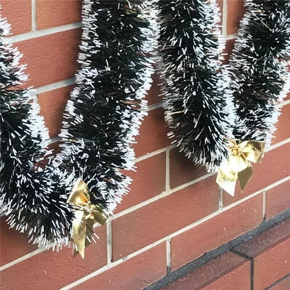 1PCS 2M Christmas Ribbon Garland – Festive Decoration for Tree, Kitchen, Bar Tops, Wedding & Party Ornaments