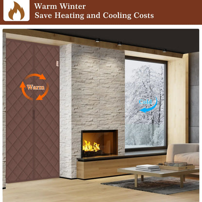 Stay Cozy with Autumn and Winter Self-Absorbing Cotton Door Curtains - Thermal Insulation and Cold Weather Protection