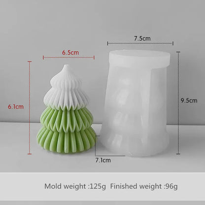 3D Origami Christmas Tree Silicone Mold — DIY Aroma Candle, Plaster & Gel Mold for Handmade Creative Holiday Decorations