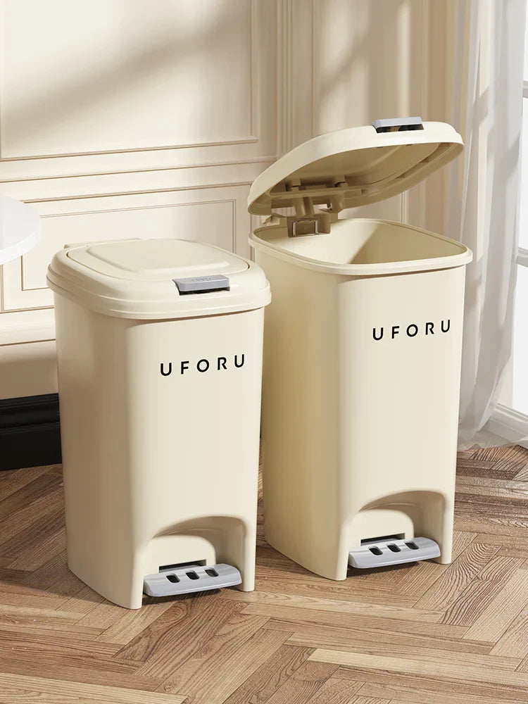 10L/20L Double Pedal Trash Can – Large Capacity Kitchen & Bathroom Bin with Lid, Foot/Push Type