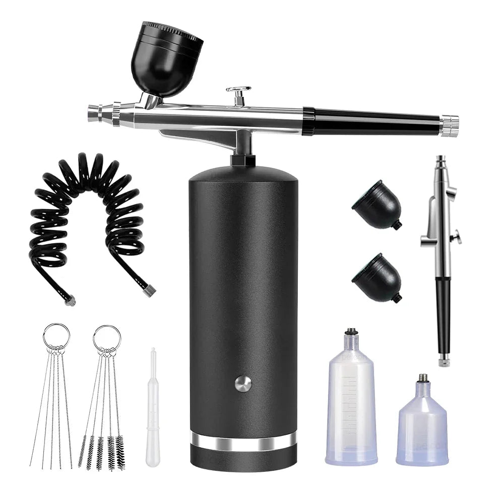 Portable Wireless Airbrush Kit — Handheld Electric Spray Gun with Compressor for Coloring, Tattoo, Graffiti & Model Painting