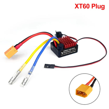 9IMOD 1060 RTR 60A Brushed ESC — Waterproof Electronic Speed Controller 2-3S LiPo with 6V3A BEC for 1/10 Axial SCX10, TRX4, TRX6, D90, HPI