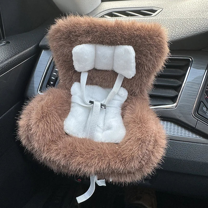 Labubu Car Doll Safety Seat – Kawaii Plush Aromatherapy Air Freshener for Ob11 & Dolls up to 18cm