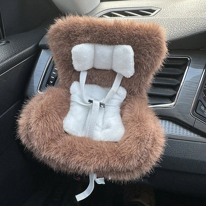 Labubu Car Doll Safety Seat – Kawaii Plush Aromatherapy Air Freshener for Ob11 & Dolls up to 18cm