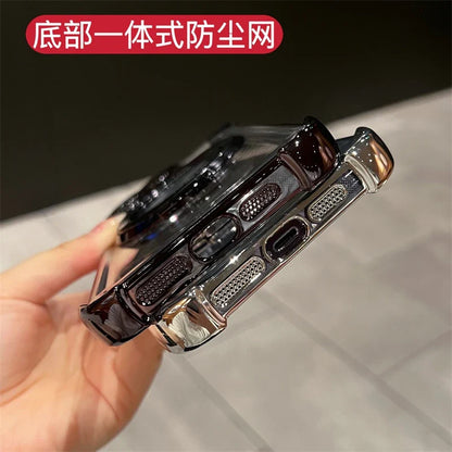 Luxury Wireless Charging MagSafe Ring Bracket Case - Transparent Magnetic Bumper Cover for iPhone 11, 12, 13, 14, 15 Pro Max Plus