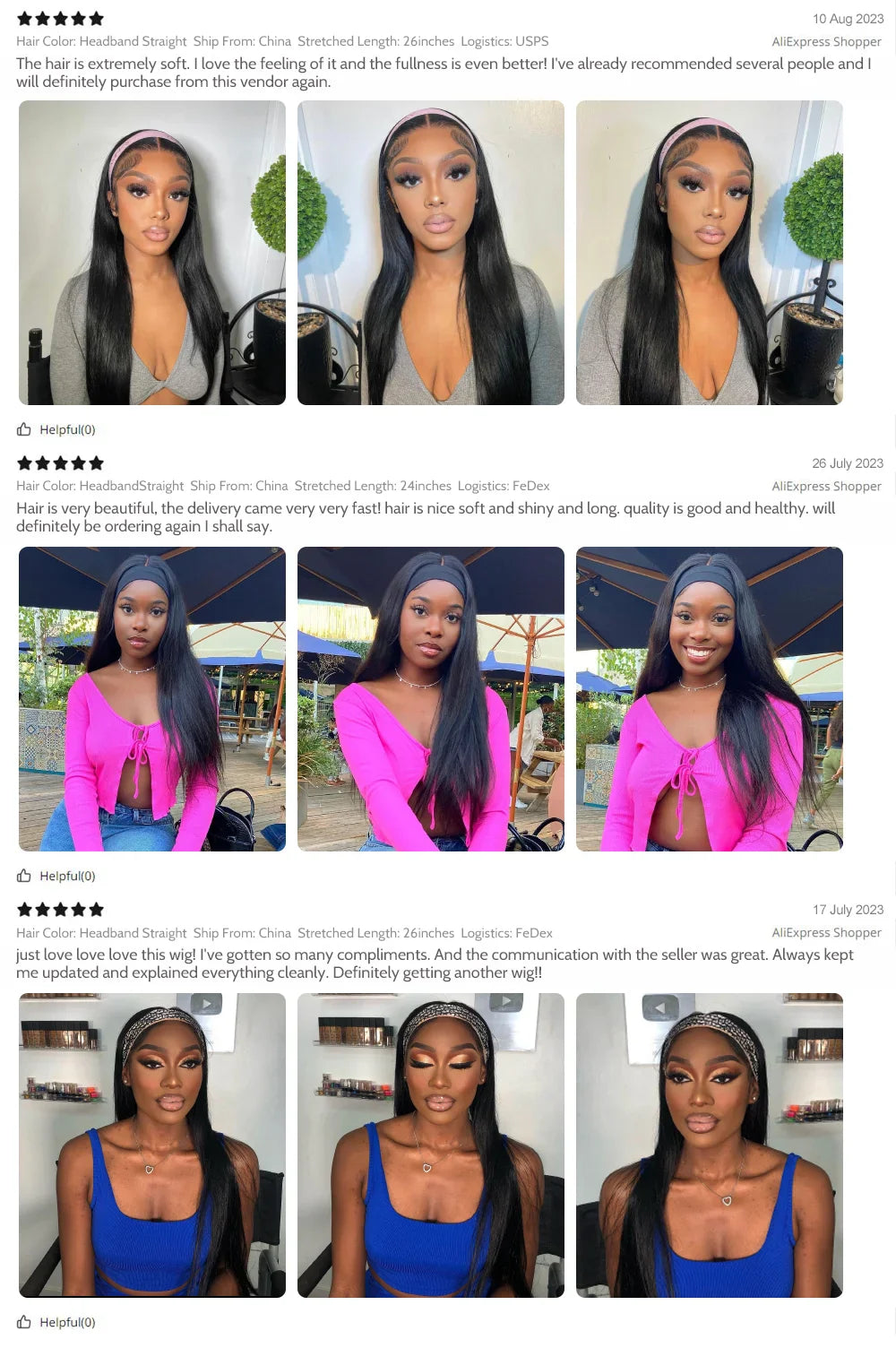 Headband Wig – 180% Density Bone Straight Peruvian Human Hair Wig for Black Women, Full Machine Made