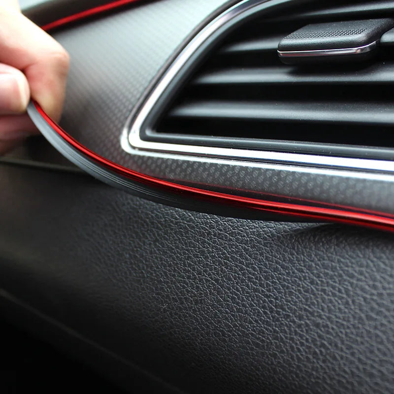 SEAMETAL Car Interior Molding Trim Strips – Flexible Anti-Scratch 5m Decoration Line for Dashboard & Car Styling Accessories