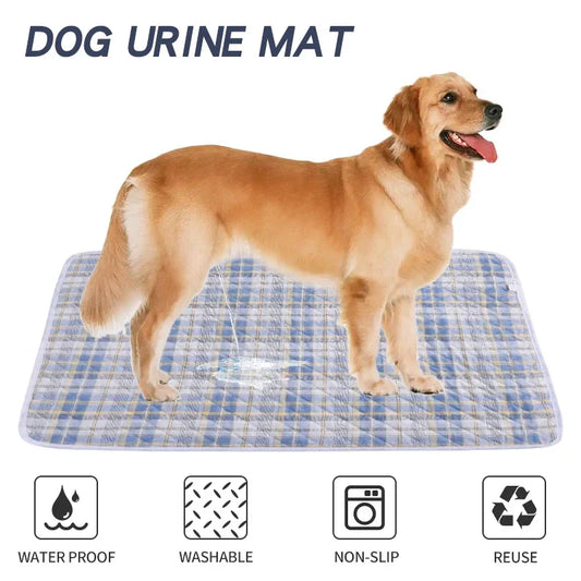 Washable Dog Pee Pad – Absorbent Reusable Plaid Pet Training Mat & Toilet Seat Cover (Home/Outdoor)