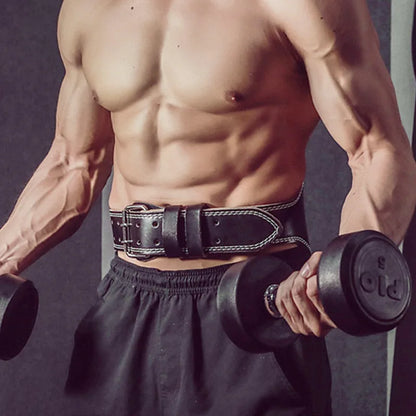 Fitness Waist Support Belt: Sports Safety Protection for Deep Squats, Hard Pulls - PU Leather Weightlifting Belt for Enhanced Fitness Protection