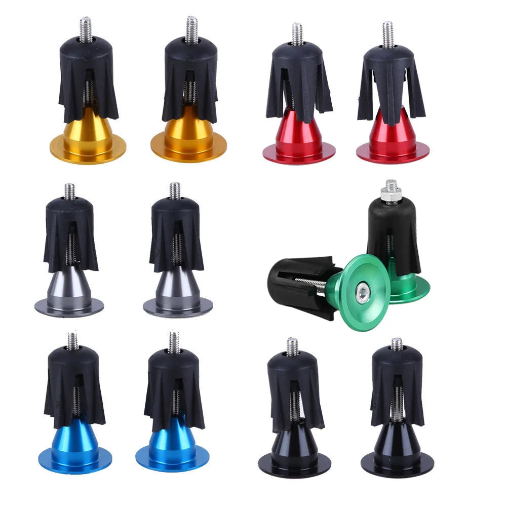 2PCS Aluminum Alloy Bicycle Handlebar End Caps - Grips and Plugs for Mountain and Road Bike MTB Cycling Accessories