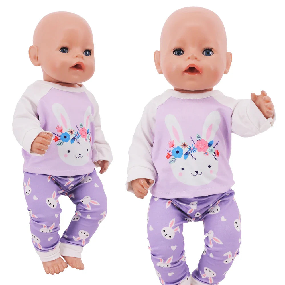 18-Inch Doll Nightdress Outfit — Purple Series Clothes for American & 43CM Baby Dolls, Our Generation Doll Gift