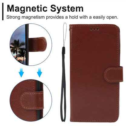 Samsung Galaxy A17–A07–A06–A05–A05S–A04E–A04–A04S–A16–A15–A25–A35–A55–A54–A34–A24–A02 Case - Flip Leather Wallet Cover with Card Slot
