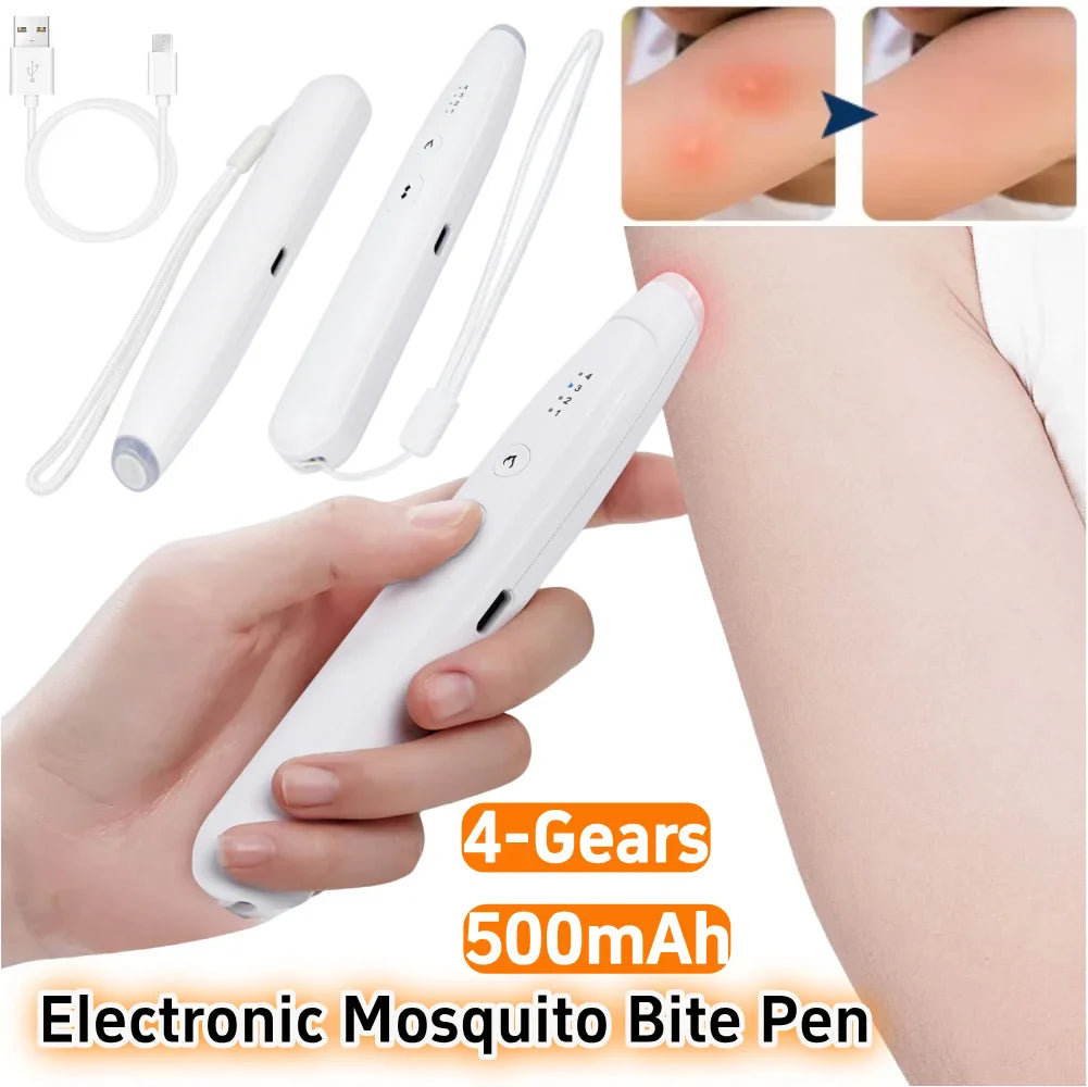 Portable Mosquito Bite Relief Pen – Rechargeable Anti-Itch Treatment Device for Natural Bug Bite Soothing for Adults & Kids