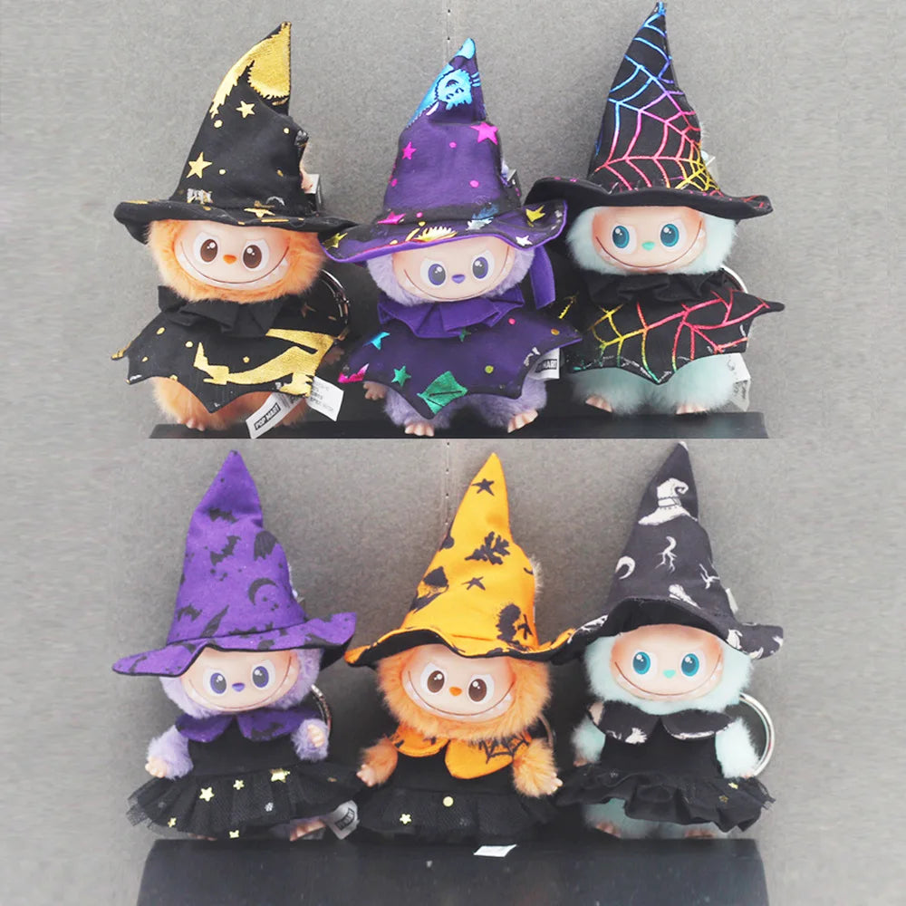 Labubu Halloween Cloak Dress with Hat — 10.5cm V4 The Monsters Pin for Love Series Doll Clothes & Accessories