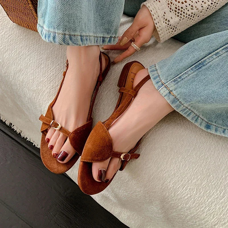 Bohemian Style Women's Summer Sandals – Open Toe Flat Beach Shoes for Vacation & Outdoor Wear