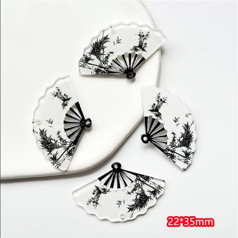 2024 90pcs Cartoon Fan-Shaped Acrylic Beads – Colorful DIY Jewelry, Hair & Clothing Craft Accessories