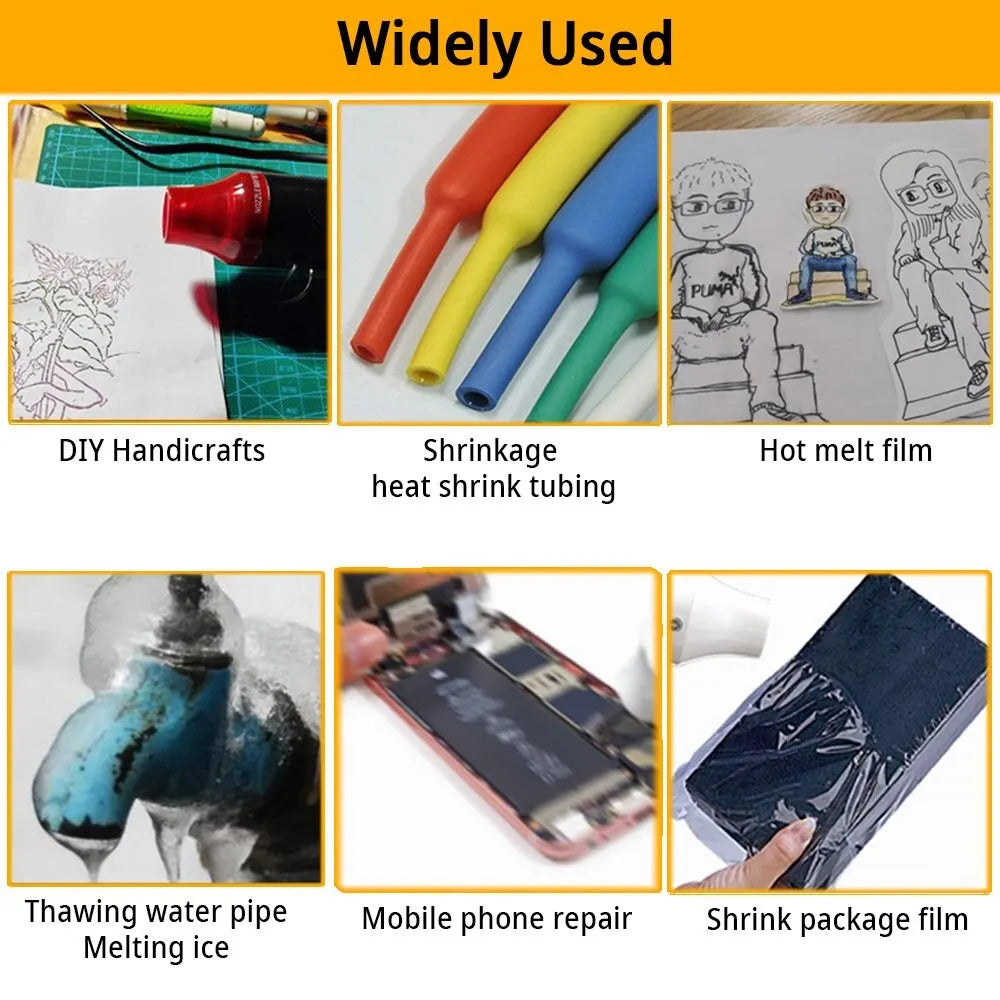 220/110V Hot Air Gun DIY Tool - Mini Soldering Blower with Temperature Control, Shrink and Supporting Seat for Crafts