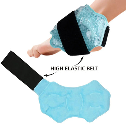 Ankle Foot Ice Pack Wrap — Reusable Gel Bead Pack for Injury Relief & Ankle Support
