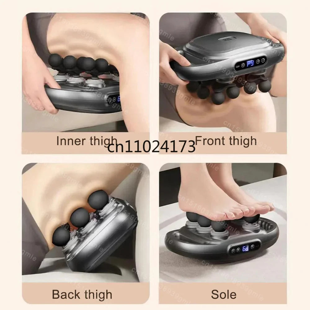 Fascia Massage Gun with 12/8 Heads — Electric Deep Tissue Muscle Relaxation Gun, High-Frequency Back & Body Massager