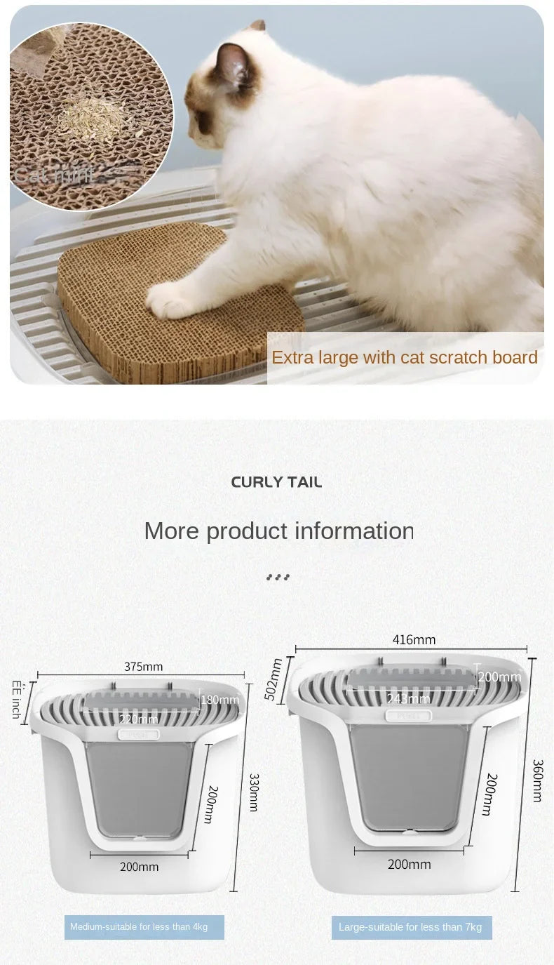 High-Value Super Large Cat Litter Box – Multi-Directional Access Cat Toilet with Lift Cover and Easy-Clean Design