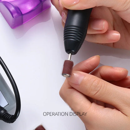 20000RPM Professional Nail Drill Machine Set - Low Noise Nail File Kit with Drill Bits & Gel Polish Remover Tools