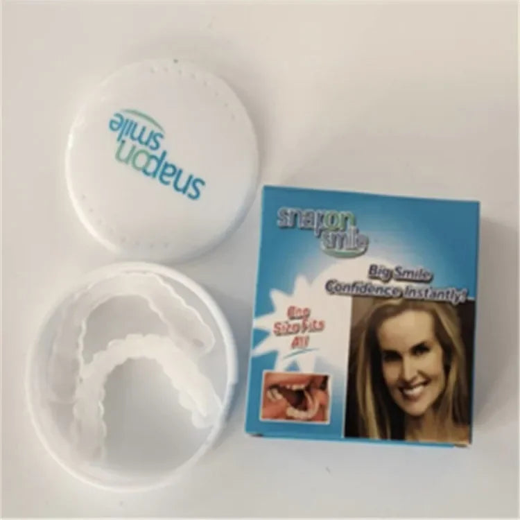 Perfect Fit Teeth Whitening Fake Tooth Cover – Snap-On Silicone Smile Veneers for Upper Teeth, Reusable Cosmetic Tool