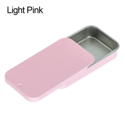 Metal Rectangular Mini Tin Box – Hinged Push-Top Candy, Pill & Small Storage Container