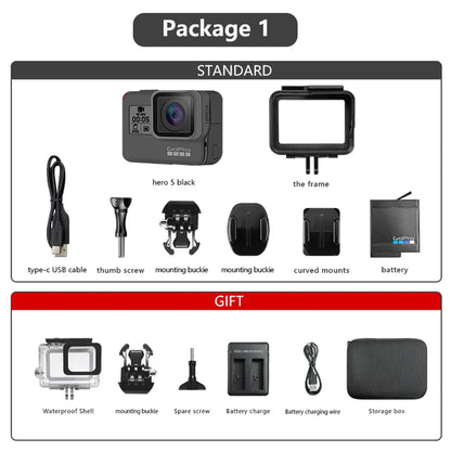 GoPro HERO5 Black 4K Ultra HD Sports Camera – 1080P Video, Anti-Shake, Cycling Helmet Action Cam, Optional Memory Card