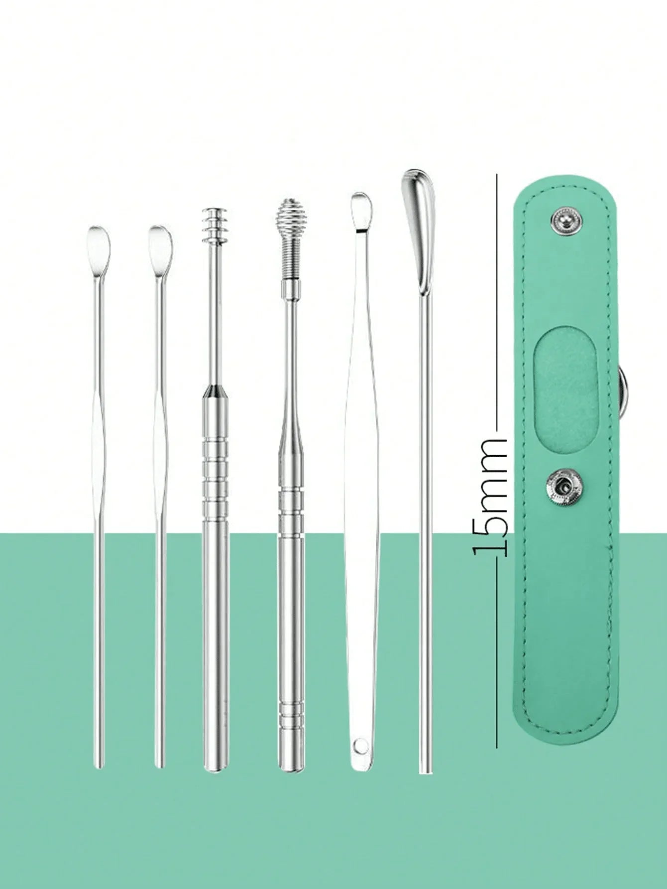 Stainless Steel Ear Cleaning Tool Kit – Ear Pick & Earwax Remover with Storage Bag