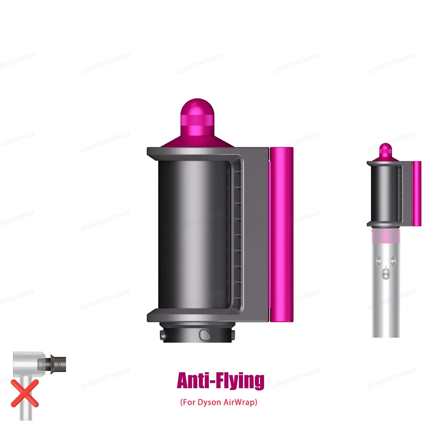 Dyson Airwrap HS01/HS05 Hair Styling Nozzle Brush – 30/40mm Anti-Hair Auto-Curling 360° Rotating Attachment for Dyson Hair Dryer