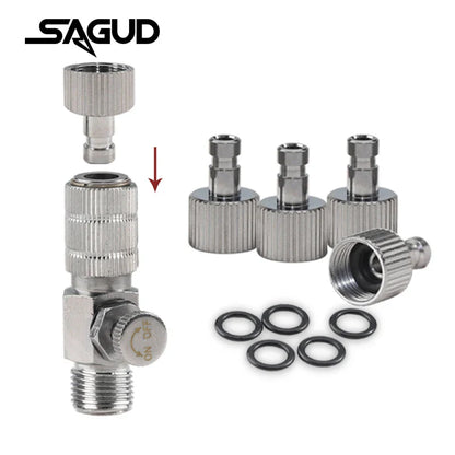 SAGUD Airbrush Quick Disconnect Kit – 1/8" Quick Release Fitting Adapter with 4 Extra Connectors for Hose & Airbrush Parts