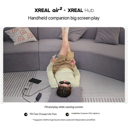 XREAL Hub 2-in-1 USB-C Adapter – 120Hz Fast Charging & Video Converter for XREAL AIR 2, PS4, PS5