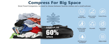 Vacuum Compression Travel Bag | Waterproof & Dustproof Clothing Storage Air Bag