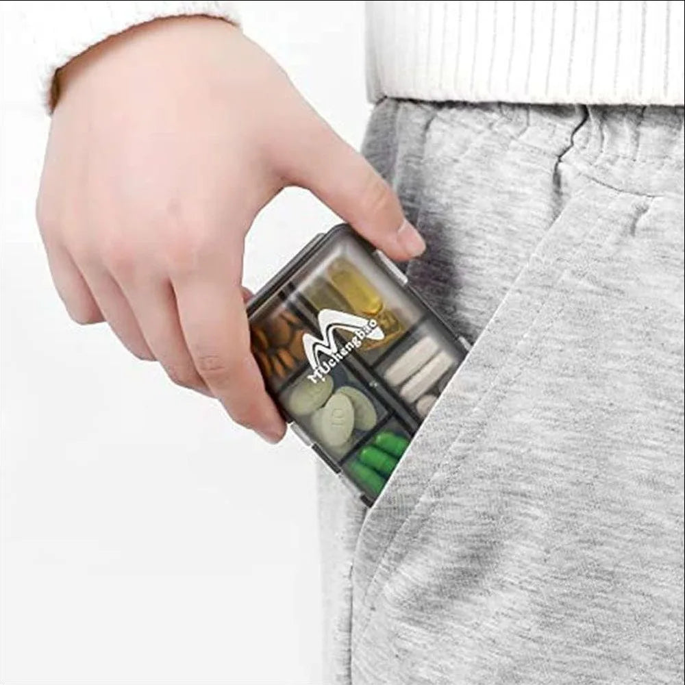 Tcare Travel Pill Organizer – Moisture-Proof Pills Box for Pocket or Purse, Portable Medicine & Vitamin Holder Container