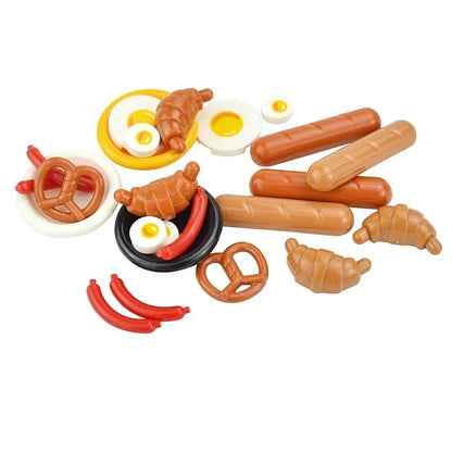 DIY Mini Food Building Block Figures – Bread, Fish, Fruit, Chicken, Crab, Hot Dog, Cake, Pizza & Carrot Creative Toy Bricks