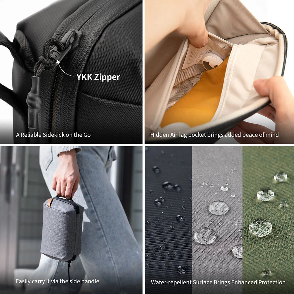 PGYTECH Waterproof Tech Organizer Pouch – Small Electronics Bag for Cables, Phones & Batteries