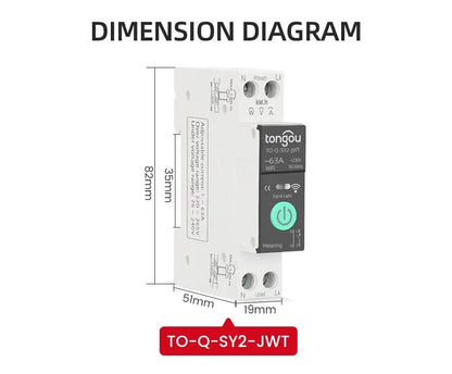 TUYA WiFi/ZigBee Smart Circuit Breaker – MCB with Over Current & Under Voltage Protection, Power Metering, 1-63A Remote Control Switch