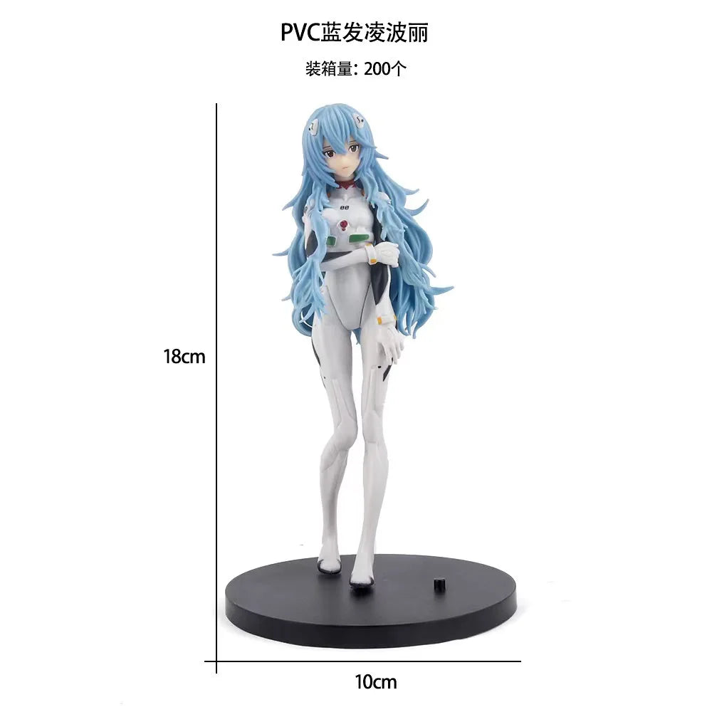 18cm NEON GENESIS EVANGELION Ayanami Rei & Asuka Action Figures – PVC Anime Model Figurines for Collection