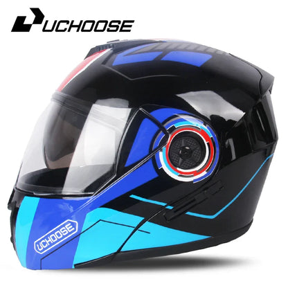2024 Unisex Modular Motorcycle Helmet – Full Face Flip-Up Dual Lens Racing Helmet for Men & Women