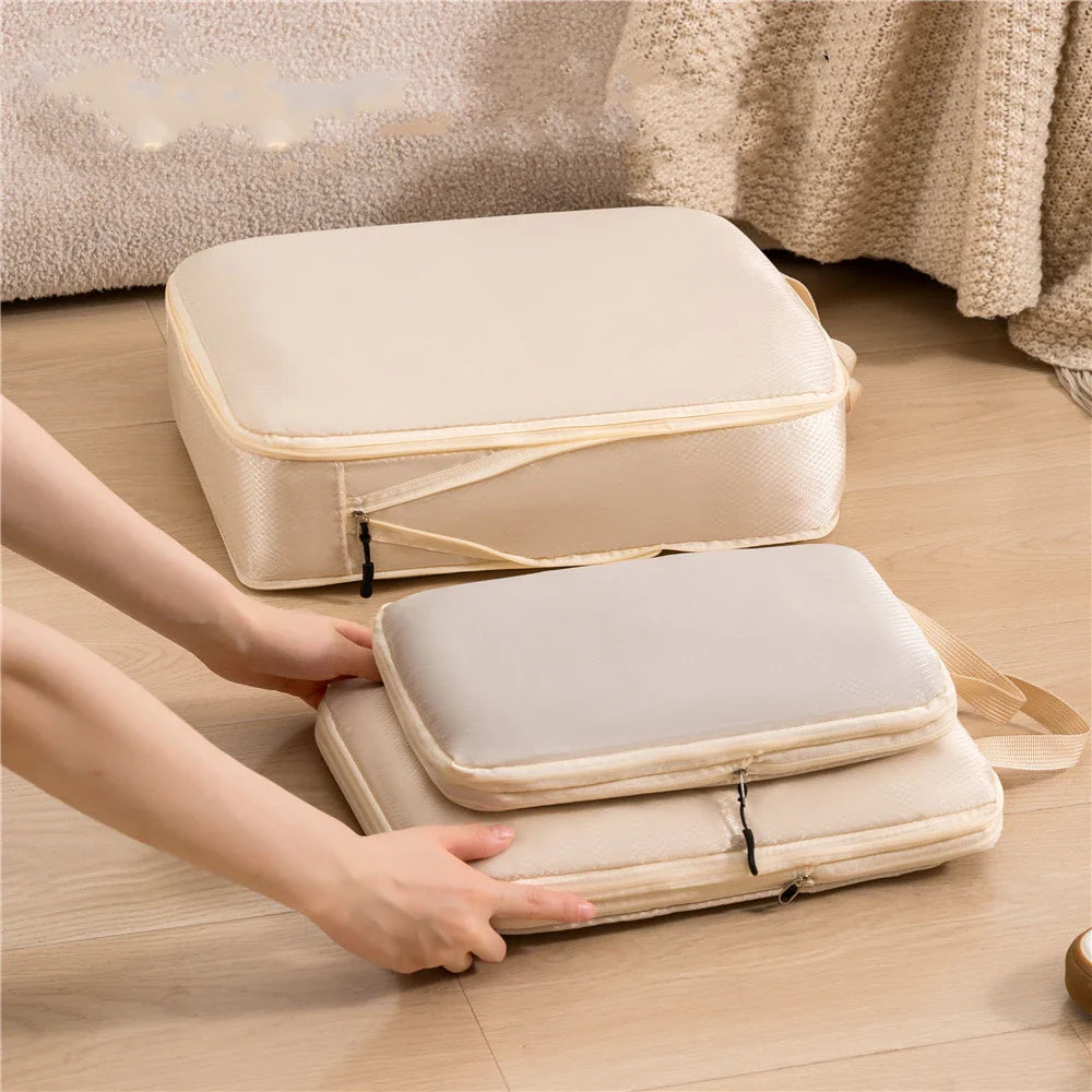 3pcs Travel Packing Bag Set | Compressible Waterproof Nylon Organizer for Suitcase, Luggage, Portable