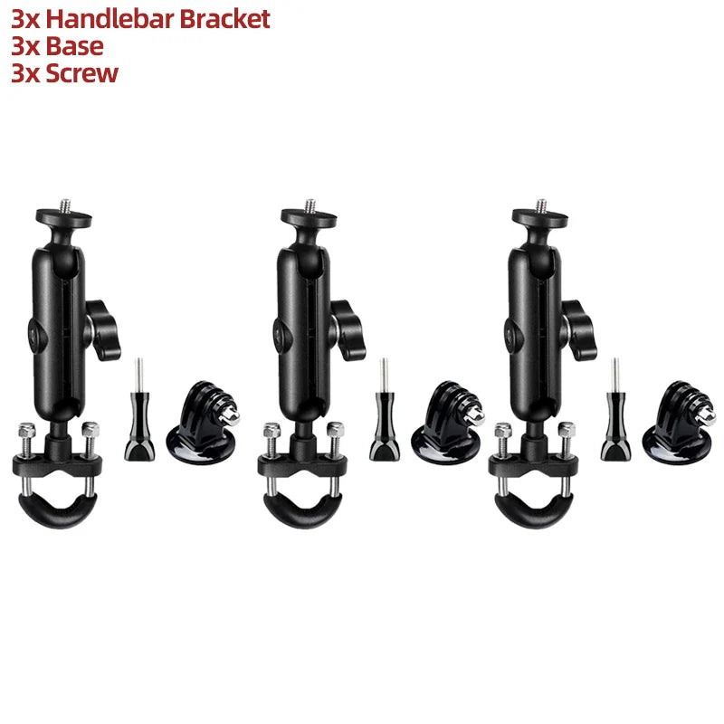 Motorcycle Handlebar & Mirror Mount – GoPro 13/12/11/10/9, Insta360, SJCAM & DJI Osmo Action Camera Bicycle & Bike Bracket Accessories Holder