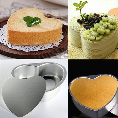 Aluminum Alloy Heart-Shaped Cake Molds with Removable Bottom - 3/4/5/6/7/8/10 Inch Baking Mould Tool for Cakes, Muffins, Bread, and Cheese