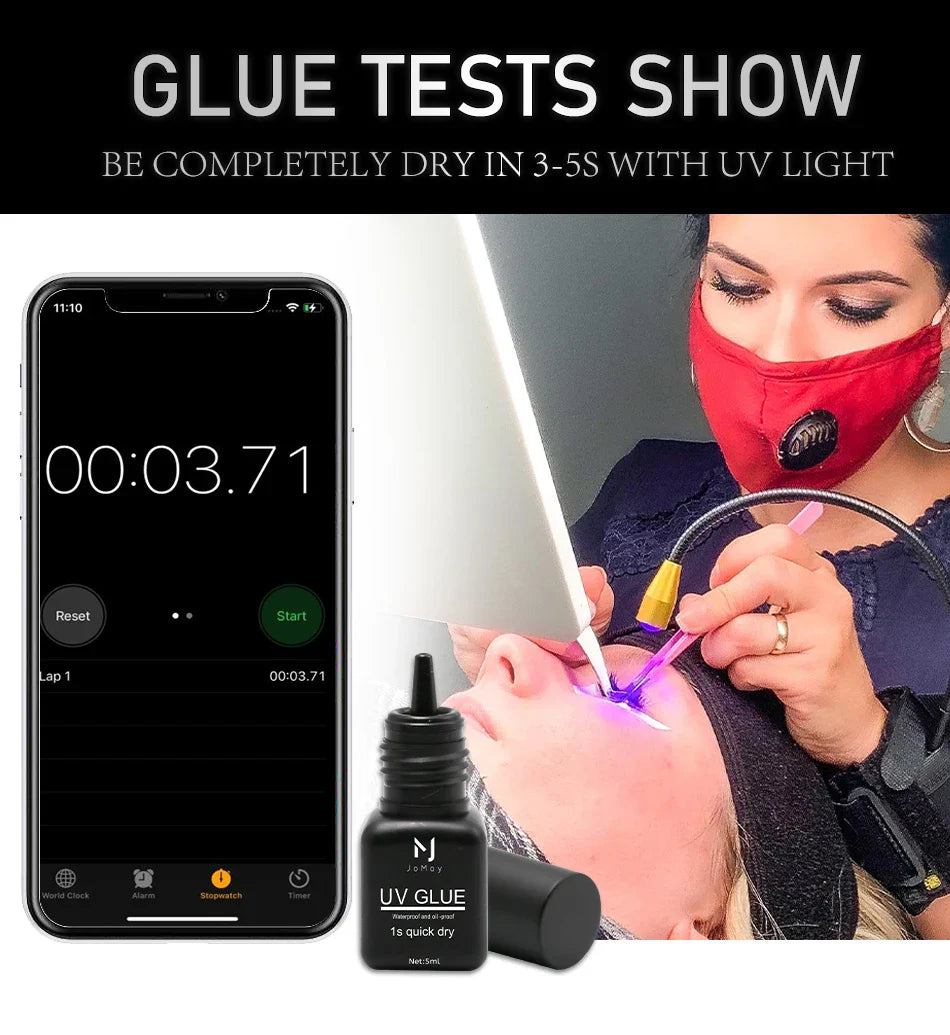 Extra Strong 1S UV Super Fast Eyelash Glue – Professional Adhesive with Box