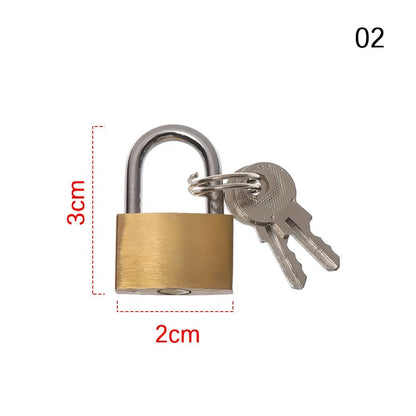 Small Copper Padlock – Mini Luggage, Box, and Case Lock for Home Improvement & Daily Use
