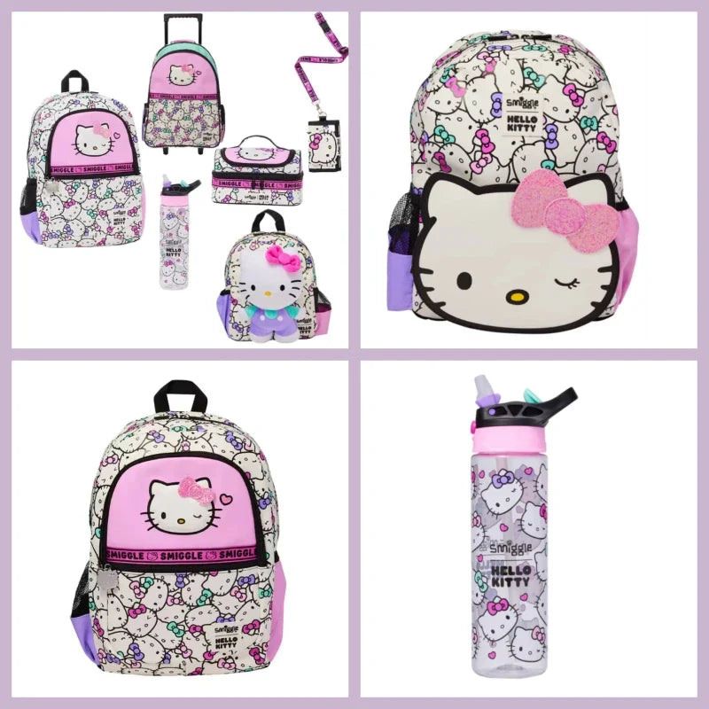 Sanrio Hello Kitty Cartoon School Bag — Cute Anime Backpack for Kids, Student Gift & Halloween Anime Merchandise