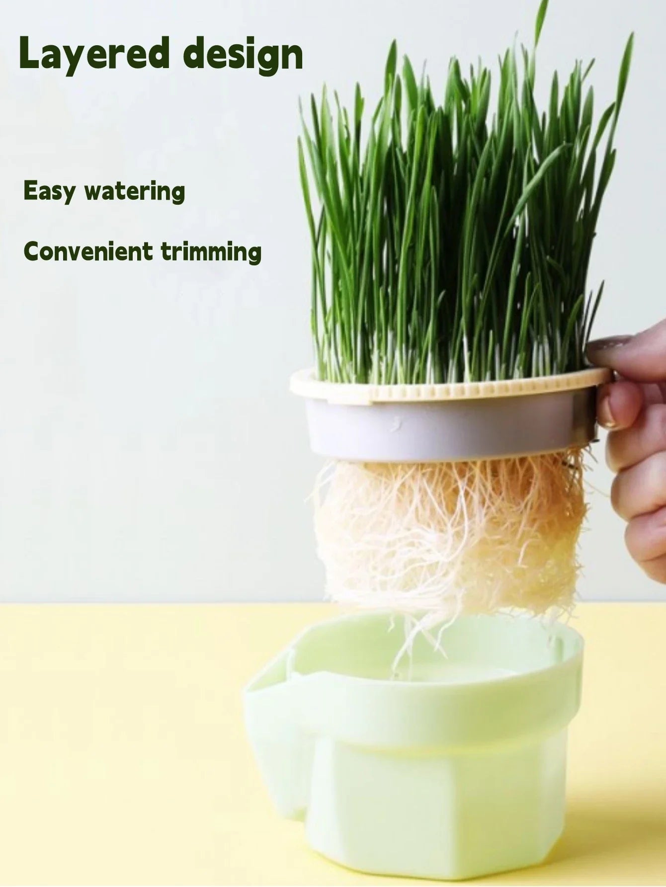 Hierarchical Design Cat Grass Cultivation Cup - Reusable Catnip Growing Container with Soilless Cultivation for Seed Germination Tray