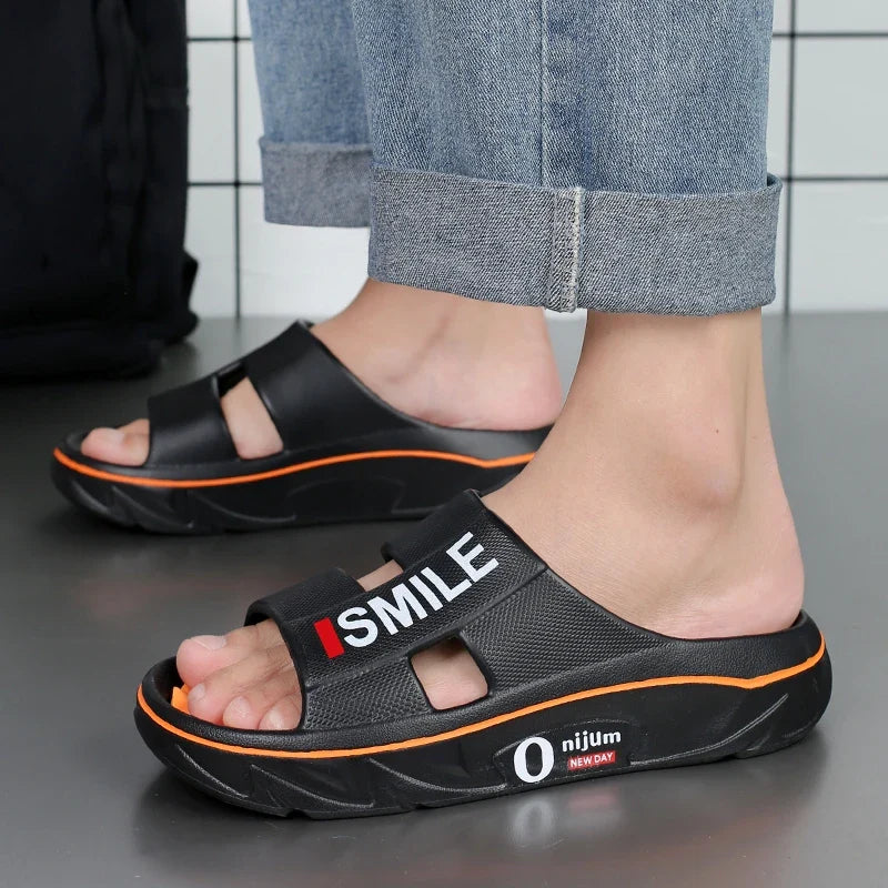 Summer Men’s Massage Slippers – Indoor Outdoor Soft Slides, Beach Sandals & Casual Flip-Flops