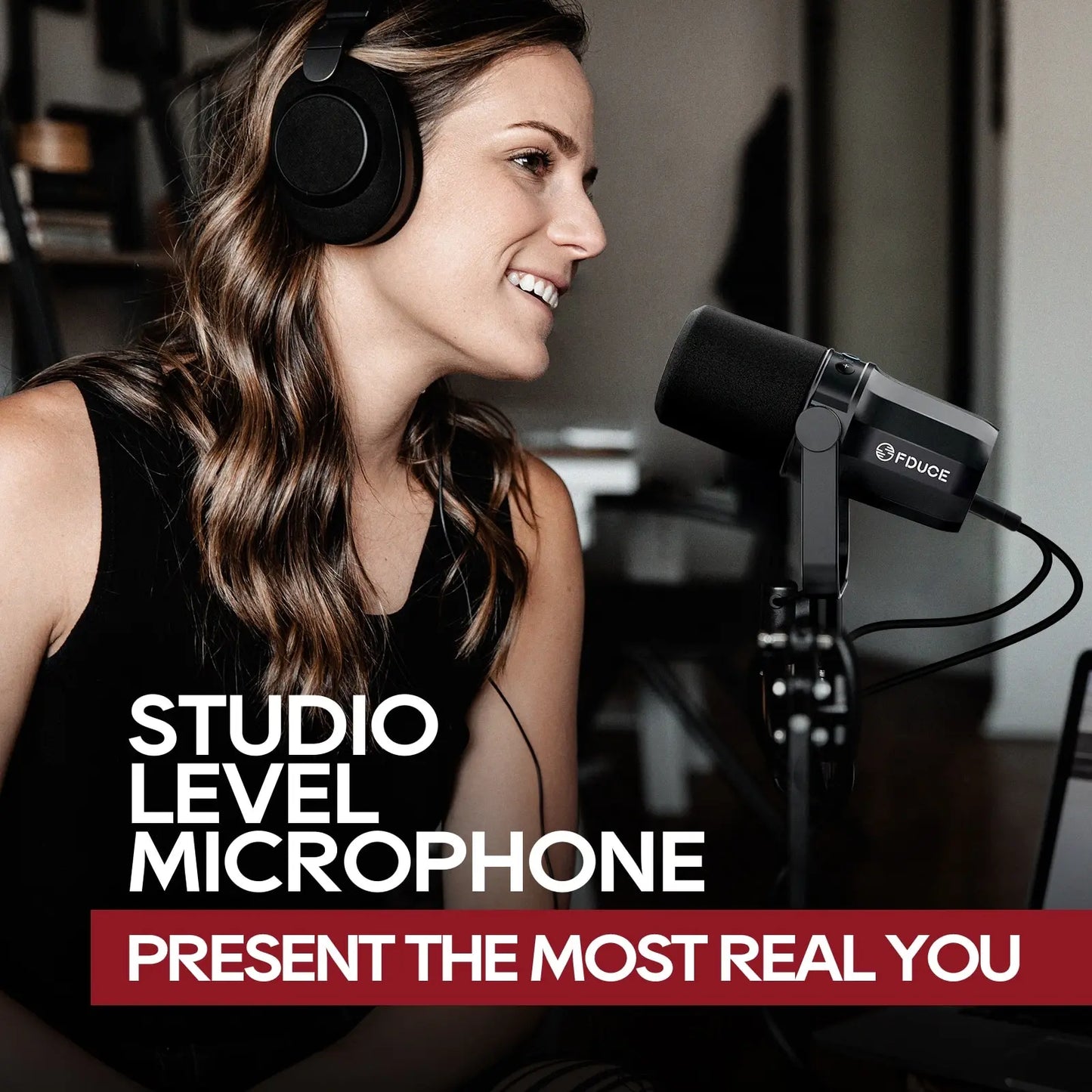 FDUCE SL40X/SL40 Dynamic Microphone — Metal Headset with Sound Insulation, Ideal for Podcasts, Live Broadcast & Gaming