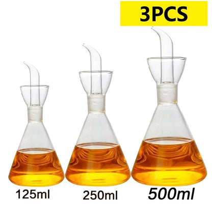 High Borosilicate Glass Oil & Vinegar Pot – Leak-Proof Kitchen Seasoning Bottle